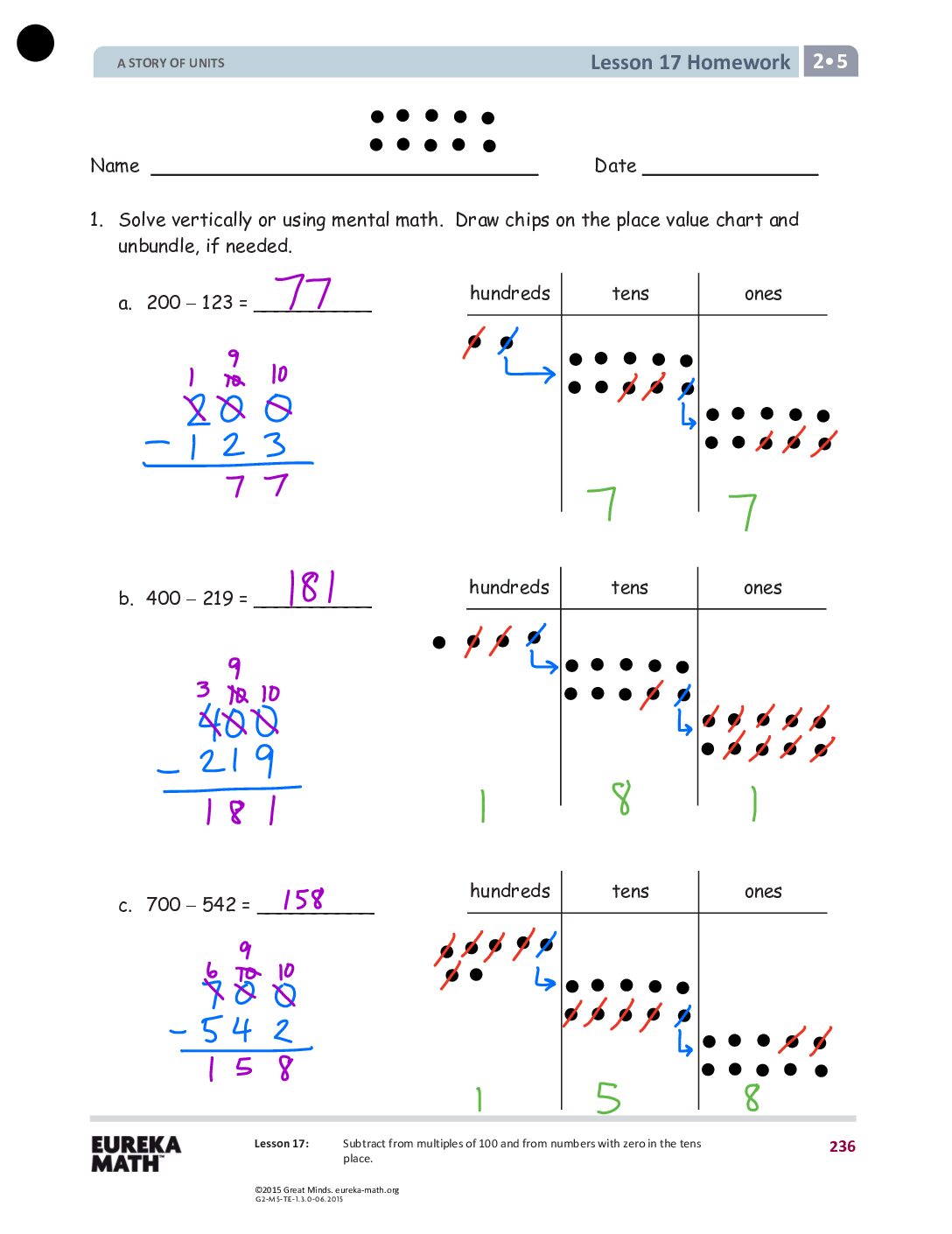 G2 M5 Homework Solutıons Lesson 17