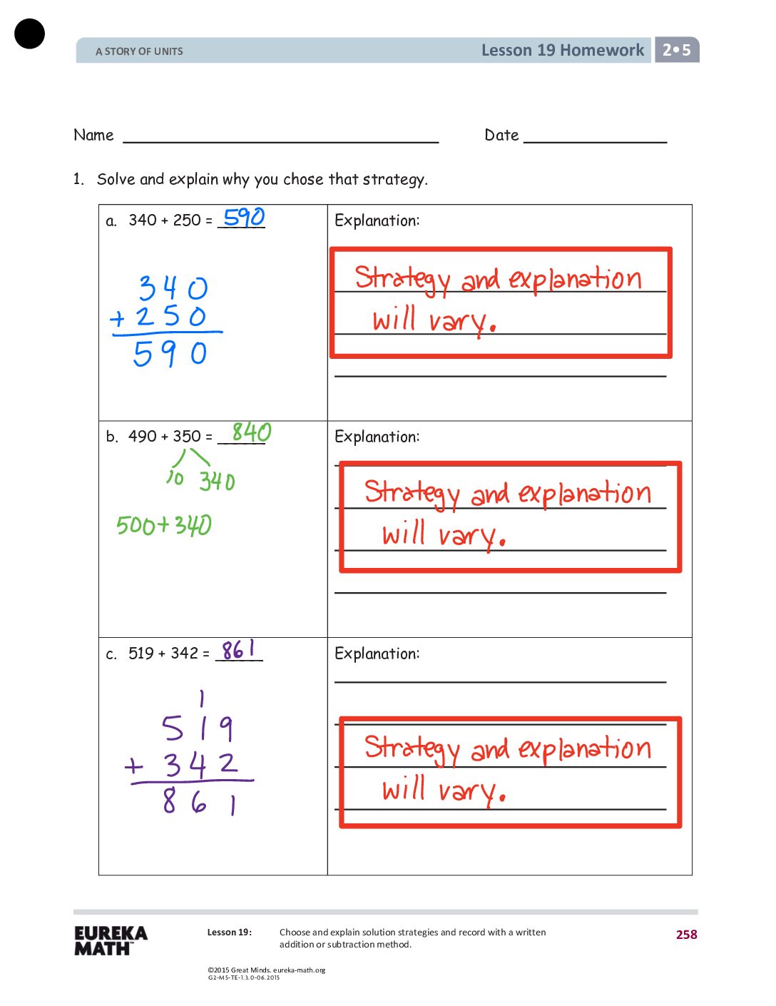 G2 M5 Homework Solutıons Lesson 19