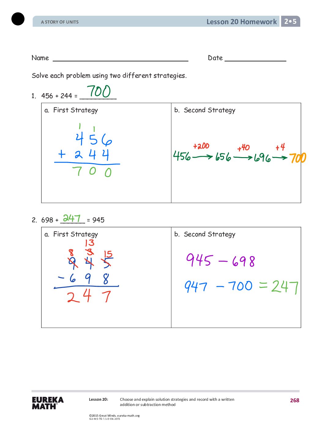 G2 M5 Homework Solutıons Lesson 20
