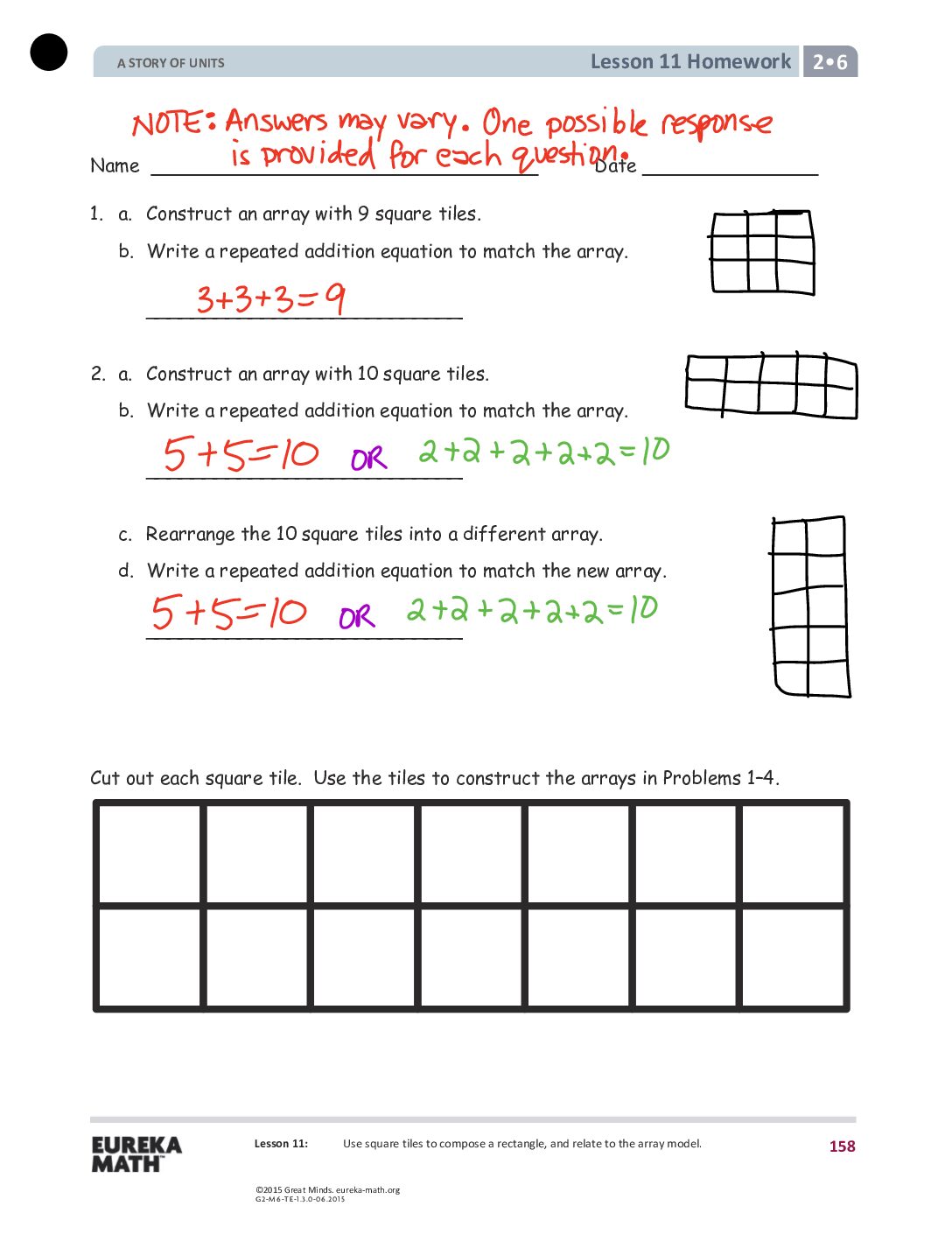 G2 M6 Homework Solutıons Lesson 11
