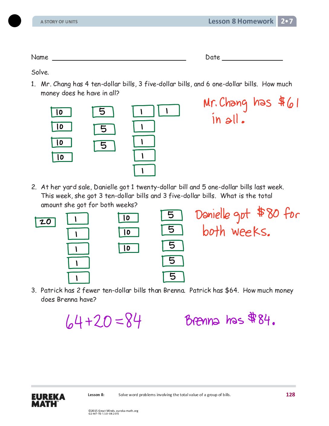 G2 M7 Homework Solutıons Lesson 8