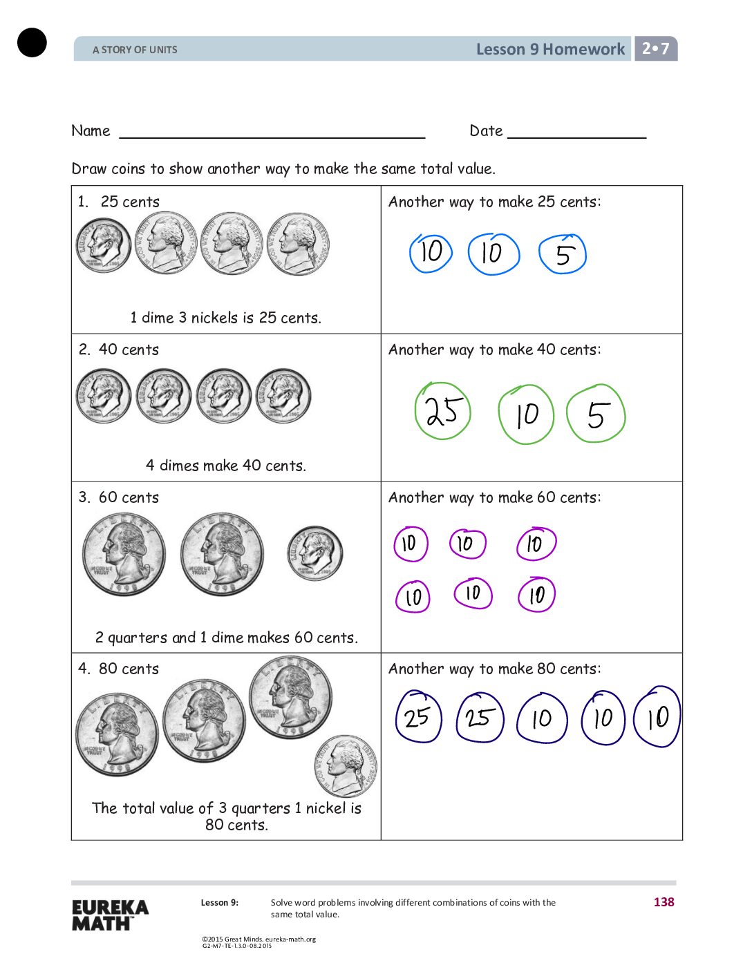 G2 M7 Homework Solutıons Lesson 9