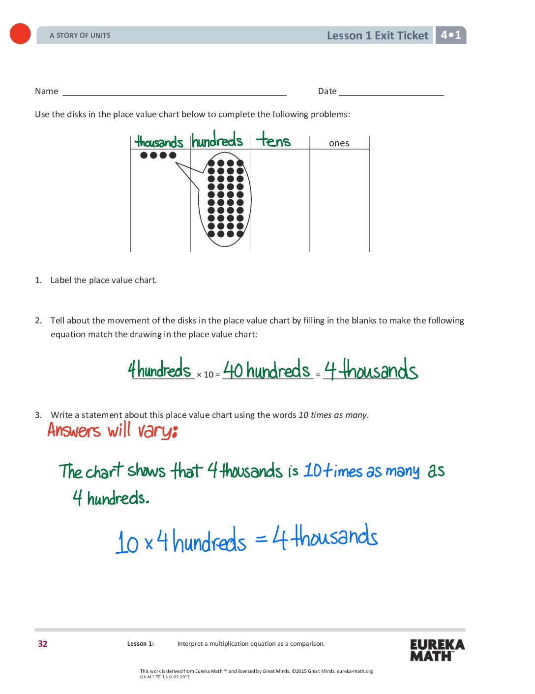 G4 M1 Exit Tickets Solutıons