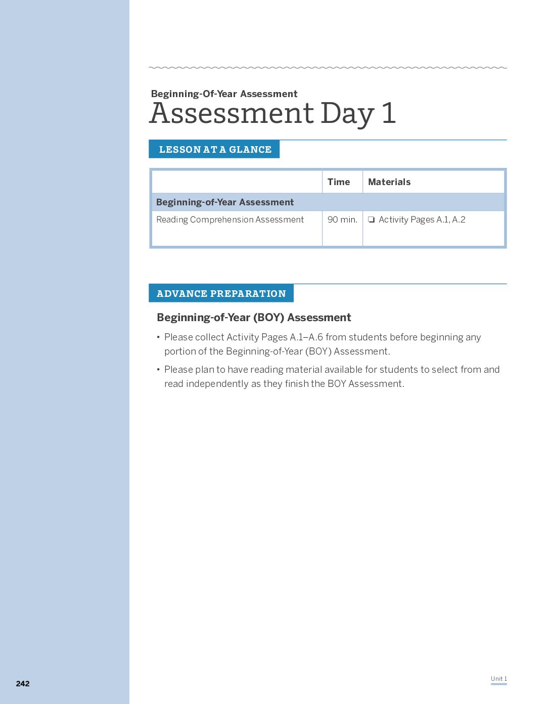 G4 U1 Assessment Directions [2Nd Ed.]