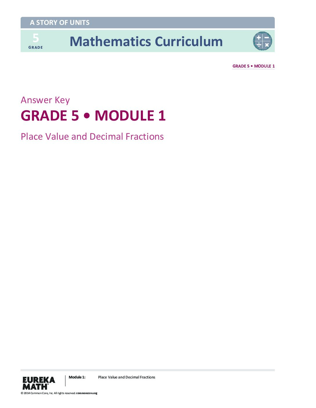 G5 M1 Answer Key