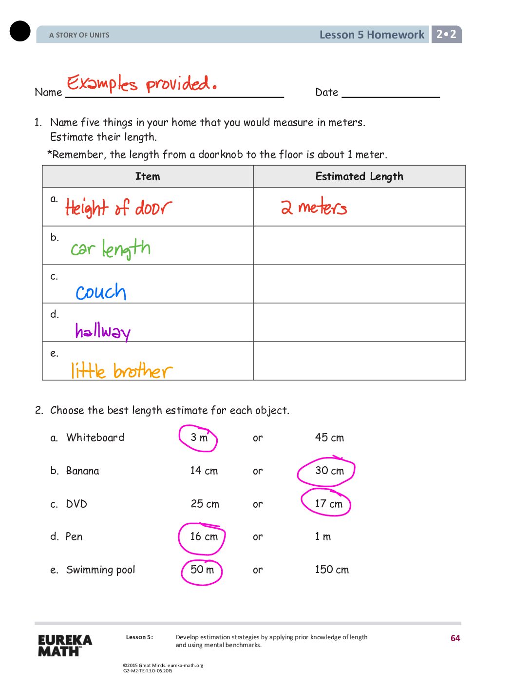 Gr2 M2 Homework Solutıons Lesson 5