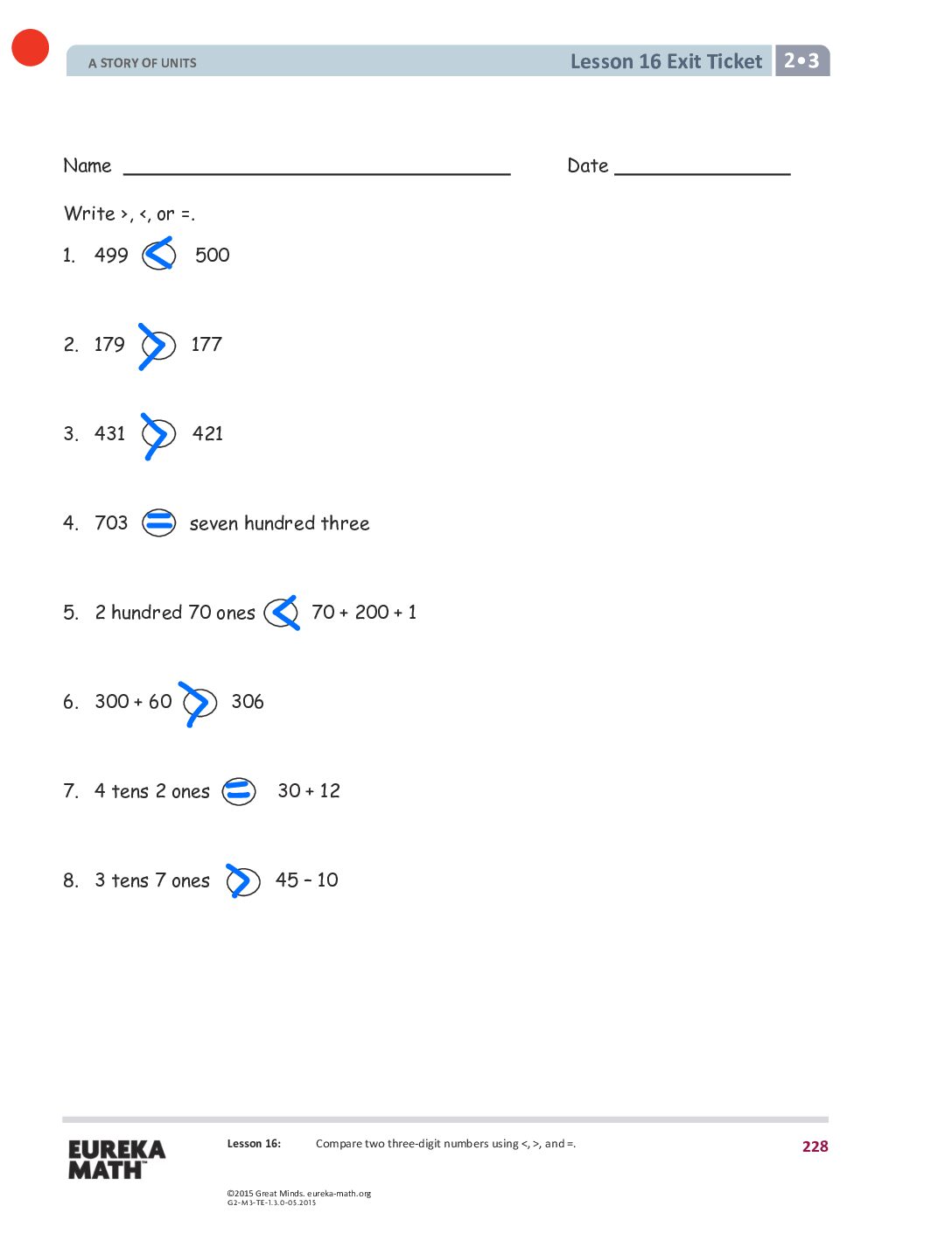 Gr2 M3 Exitticket Lesson 16