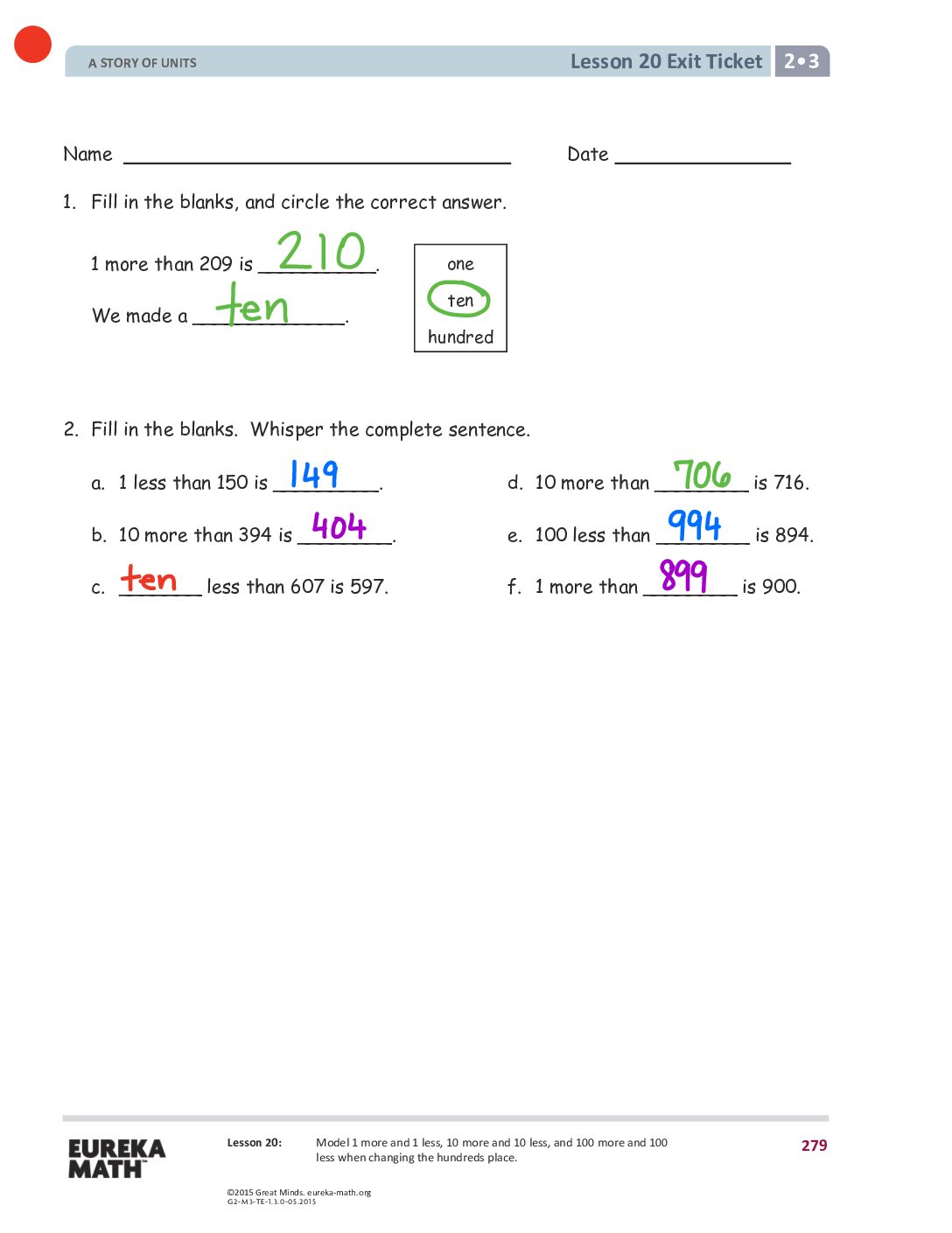 Gr2 M3 Exitticket Lesson 20
