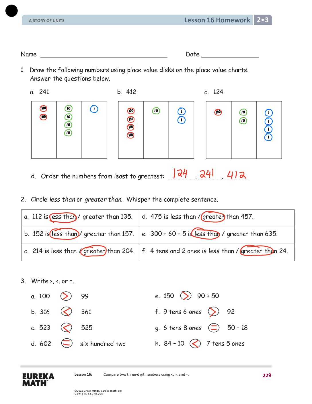 Gr2 M3 Homework Solutıons Lesson 16