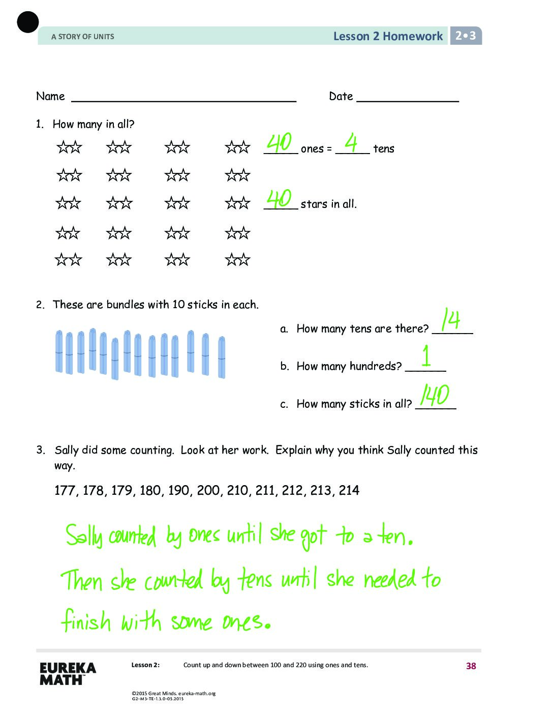 Gr2 M3 Homework Solutıons Lesson 2