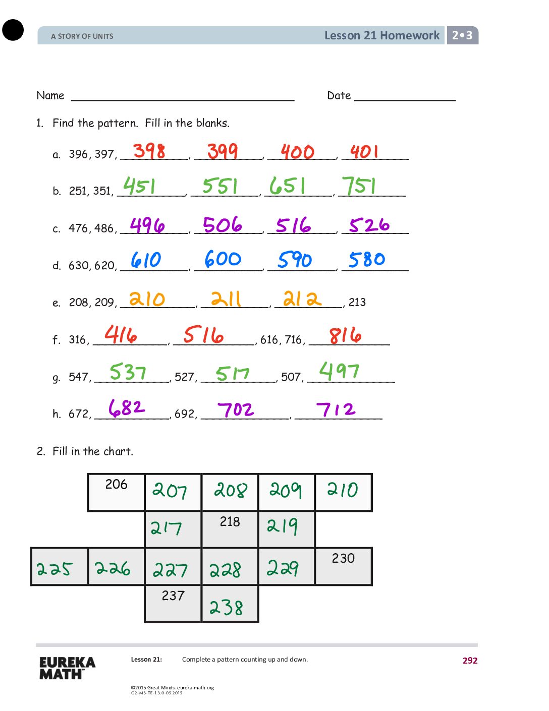 Gr2 M3 Homework Solutıons Lesson 21