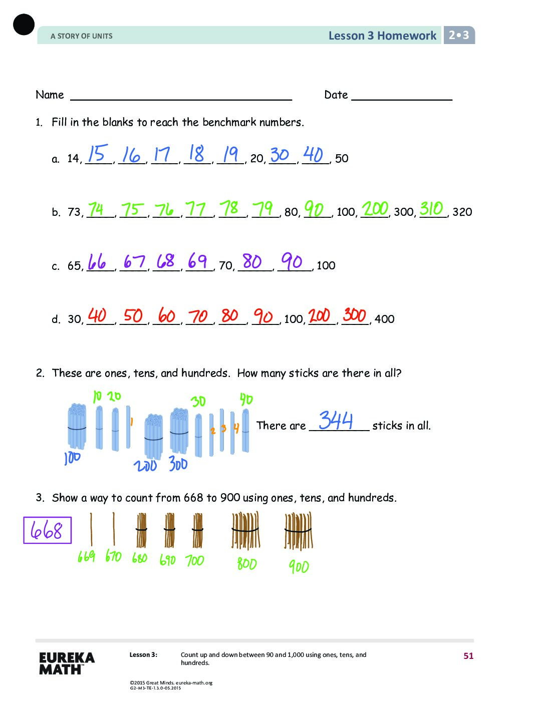 Gr2 M3 Homework Solutıons Lesson 3