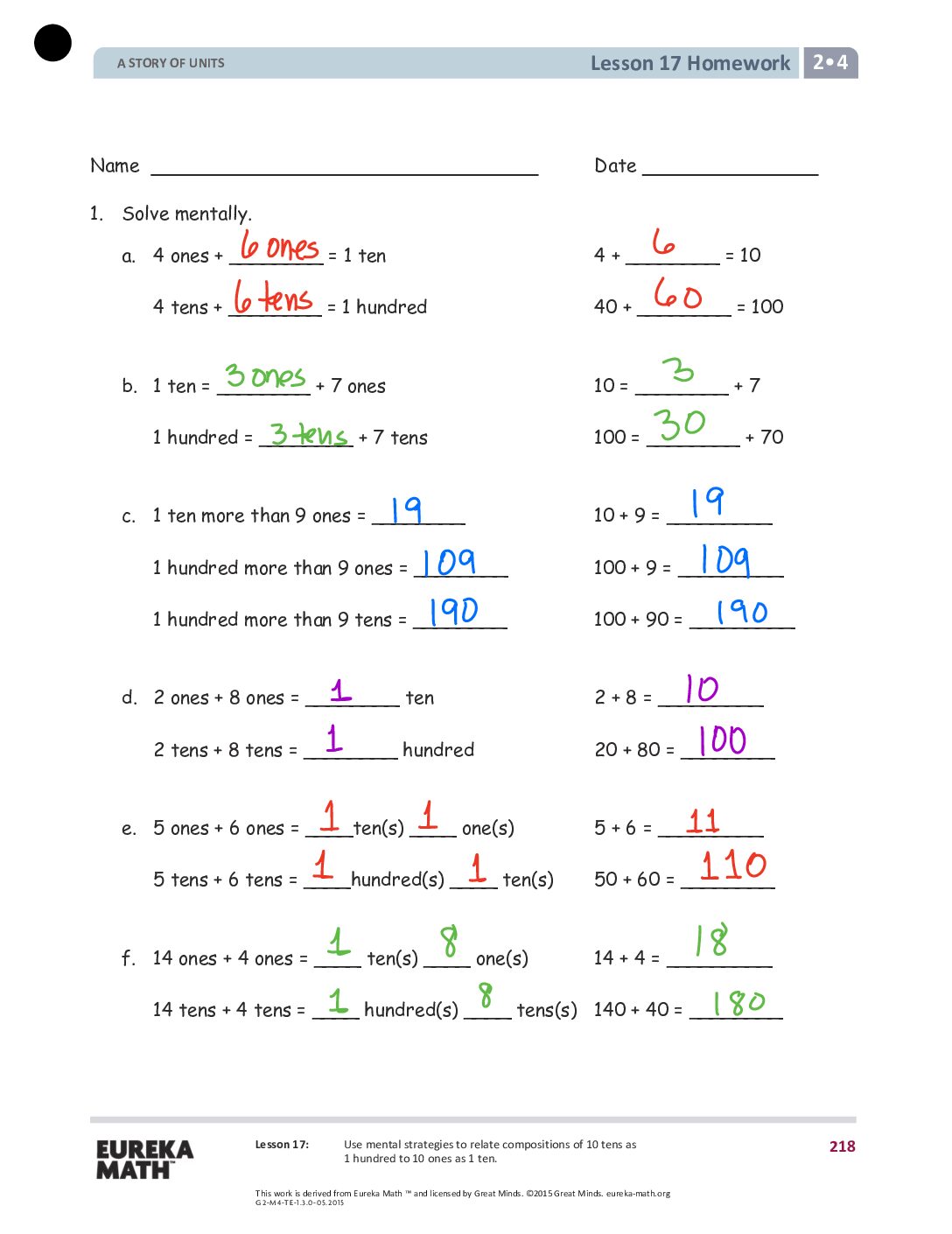 Gr2 M4 Homework Solutıons Lesson 17