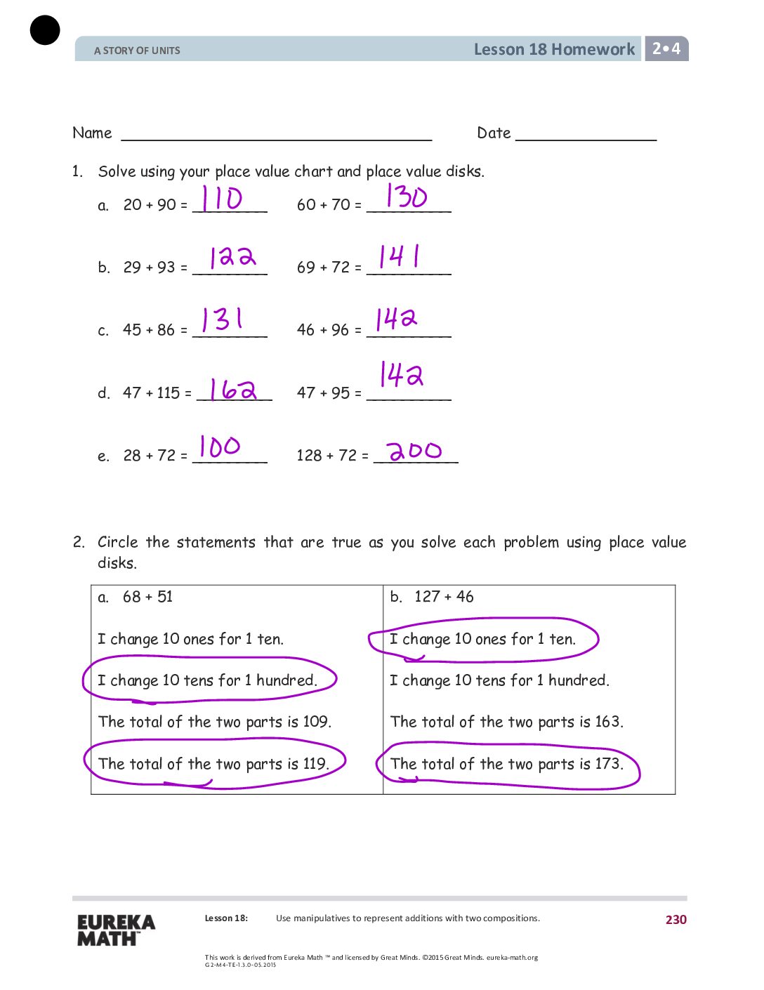 Gr2 M4 Homework Solutıons Lesson 18