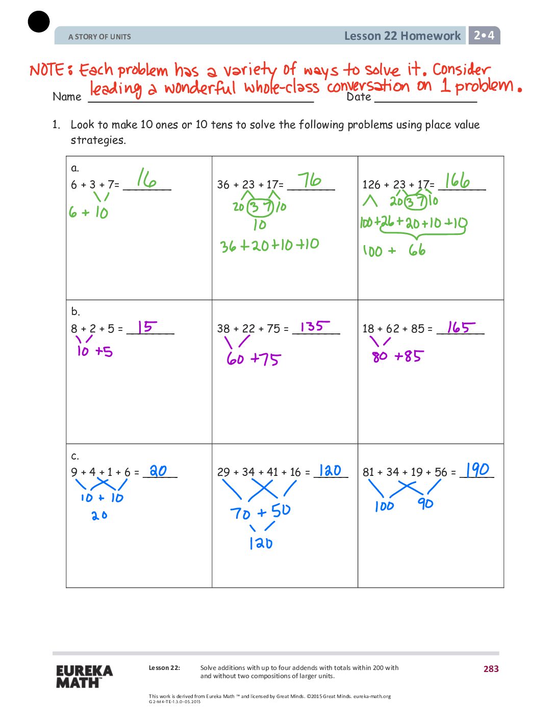 Gr2 M4 Homework Solutıons Lesson 22