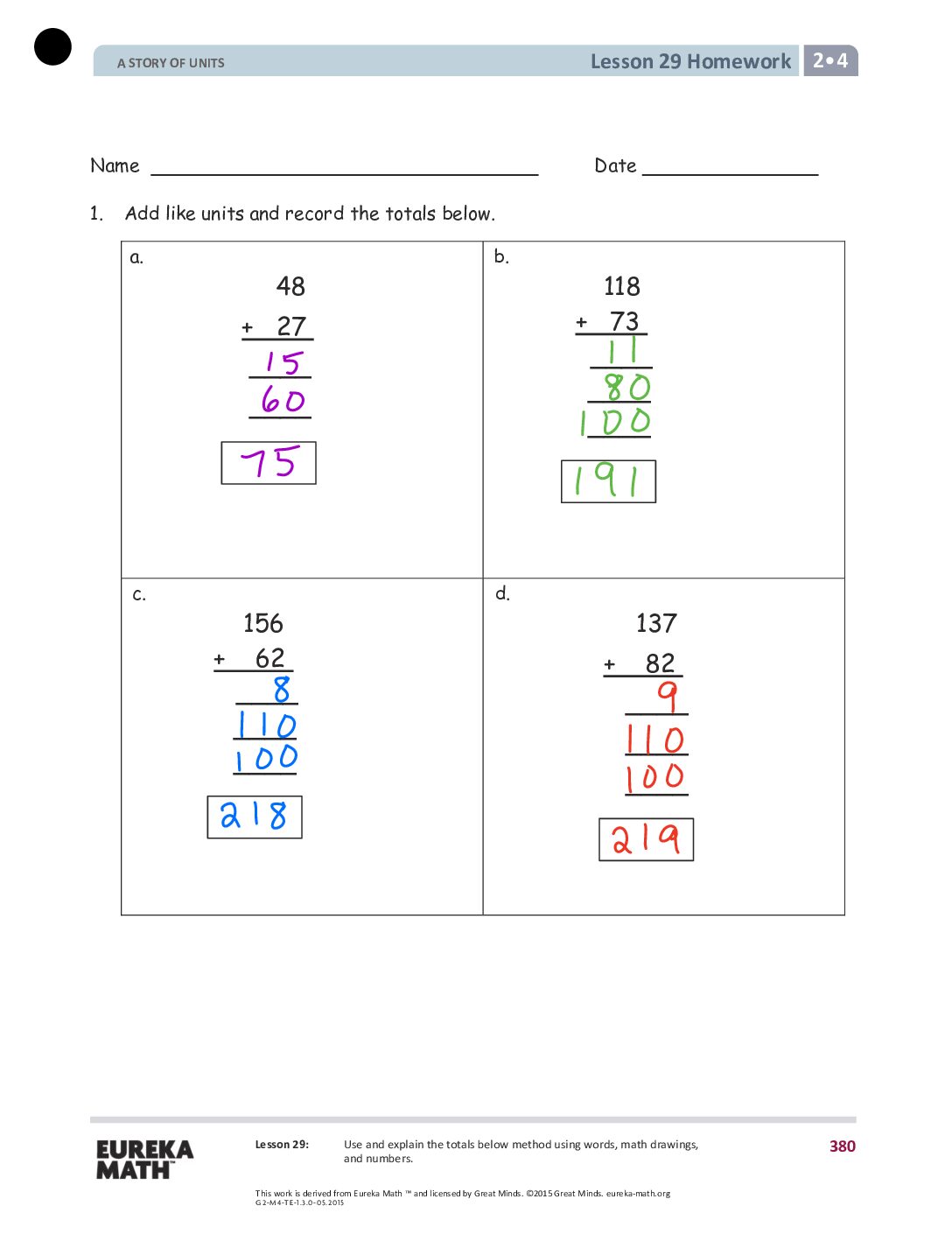 Gr2 M4 Homework Solutıons Lesson 29