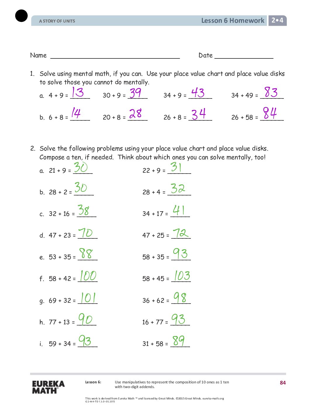 Gr2 M4 Homework Solutıons Lesson 6