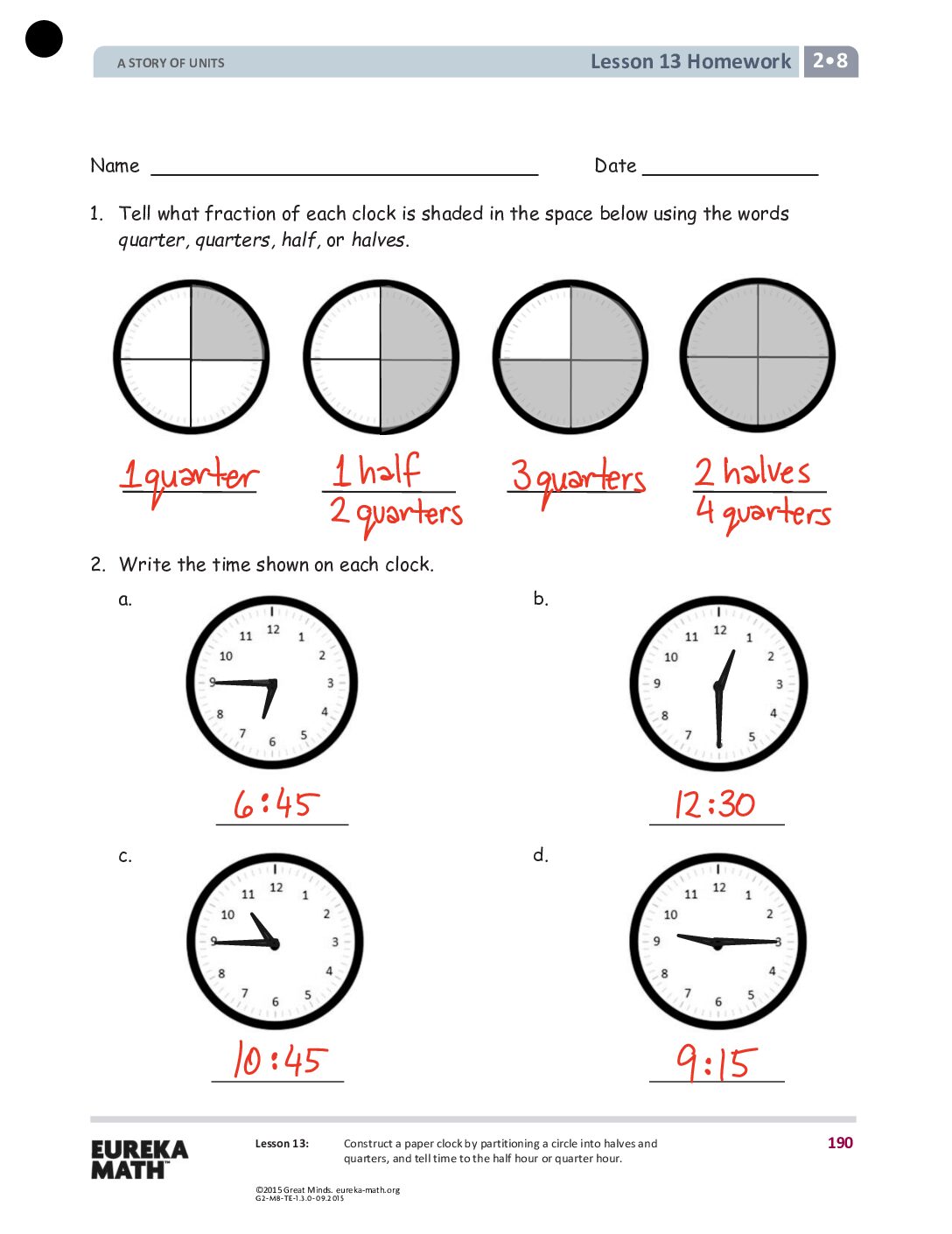 Gr2 M8 Homework Solutıons Lesson 13