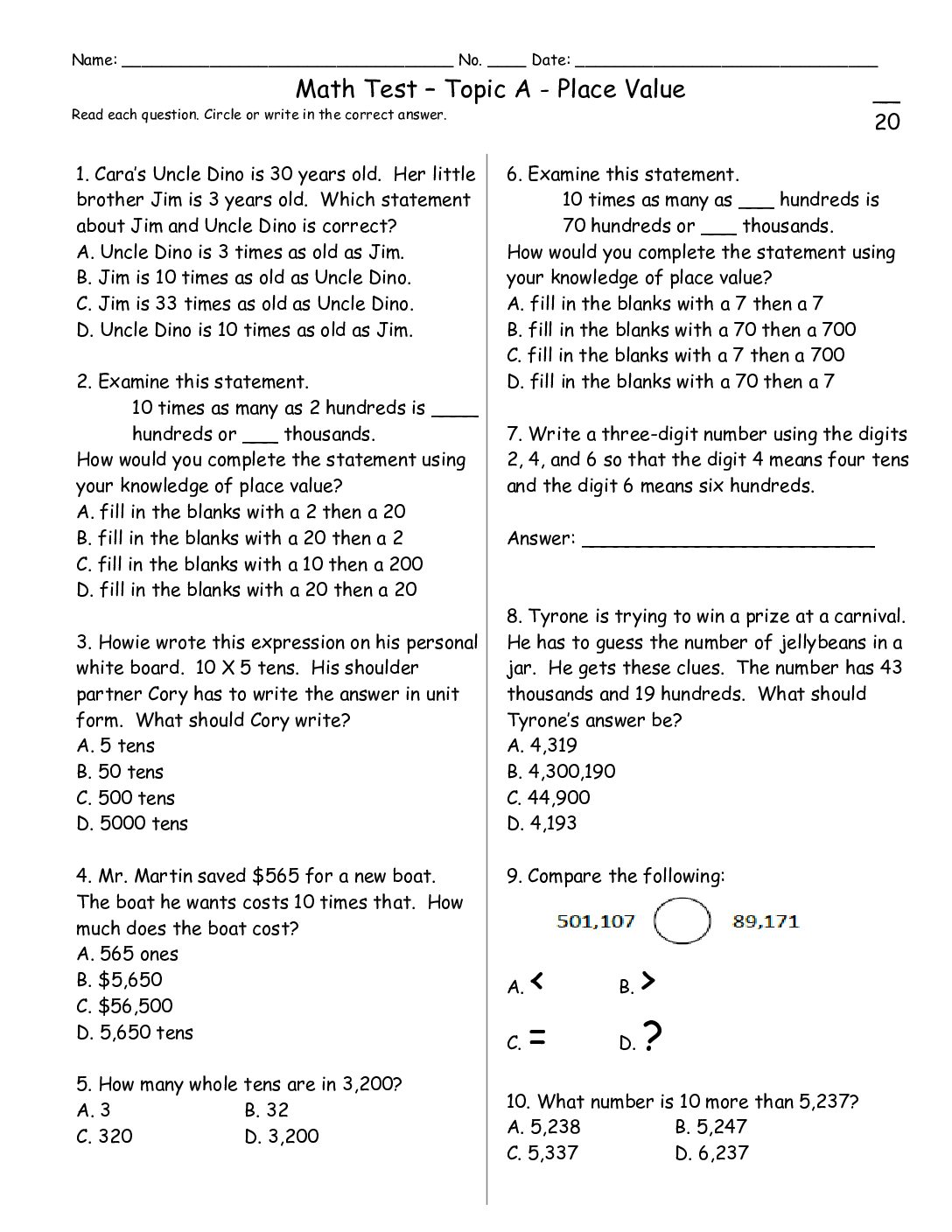 Gr4 Mod 1 Topic+A+ +Place+Value