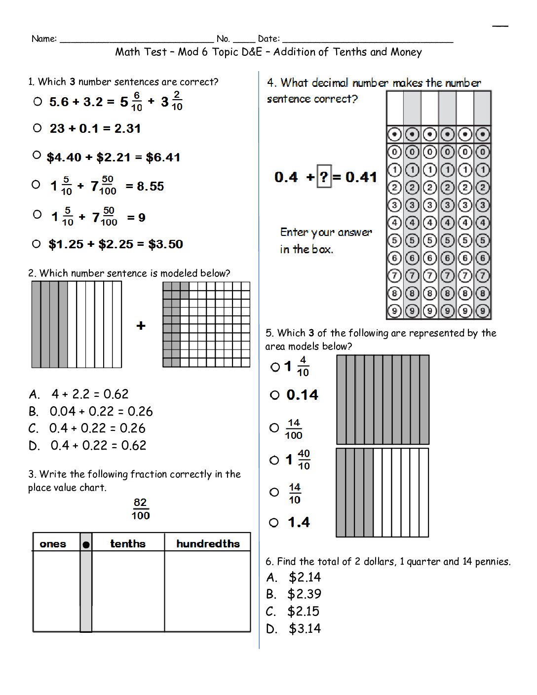 Gr4 Mod6 D E 14 15Decimals Topicd E2015
