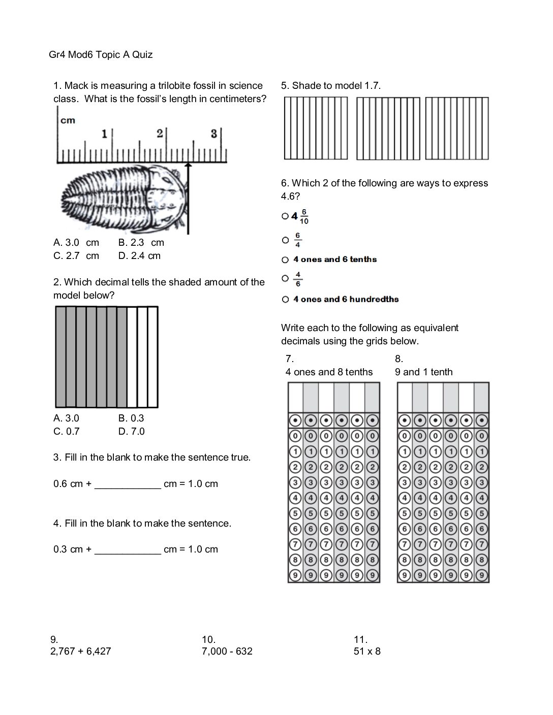 Gr4 Mod6 Topic A Quiz