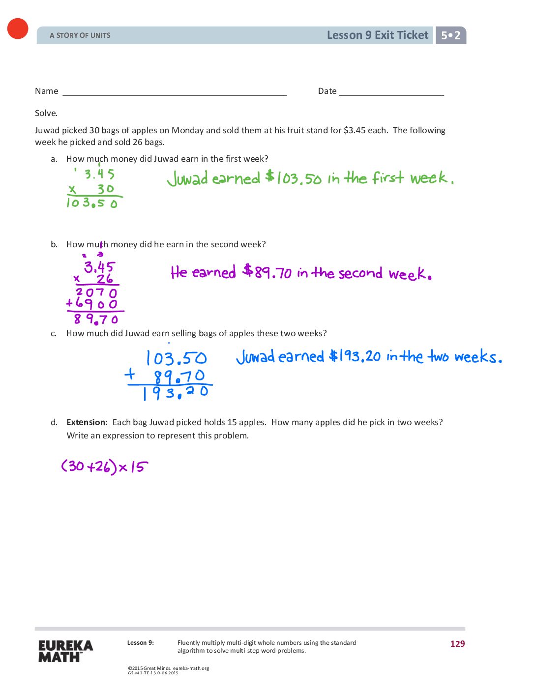 Gr5 M2 Exitticket Lesson 09