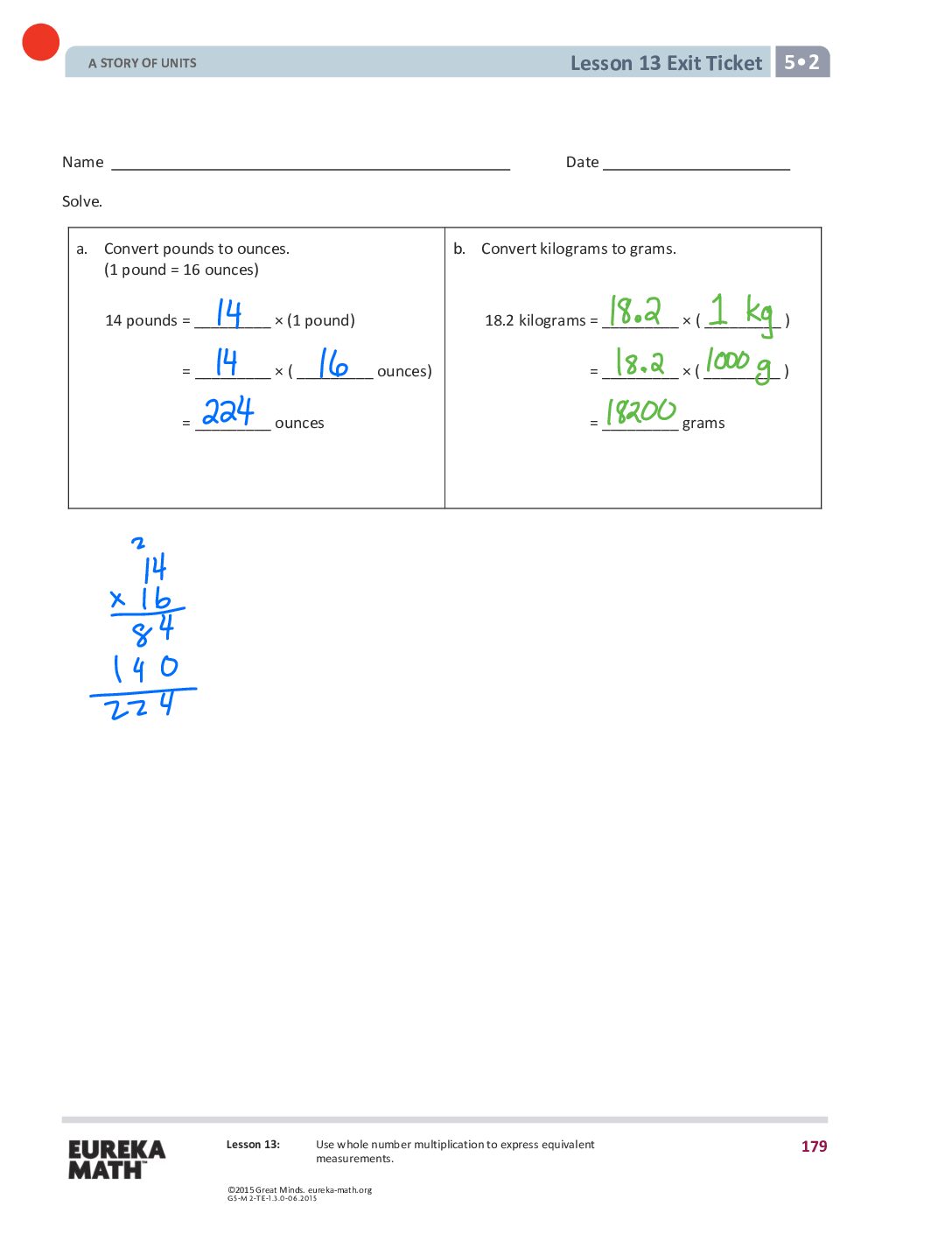 Gr5 M2 Exitticket Lesson 13