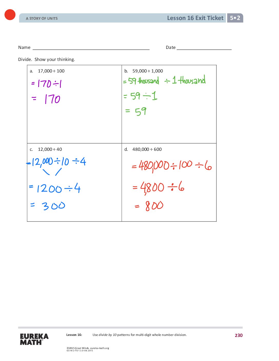 Gr5 M2 Exitticket Lesson 16