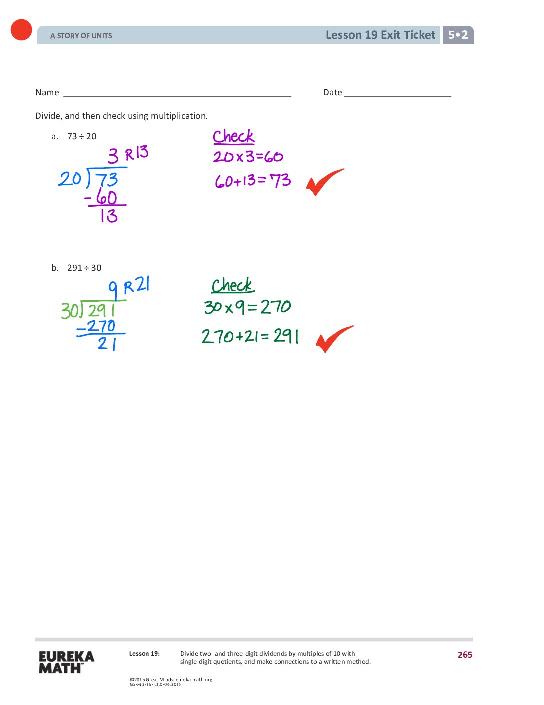 Gr5 M2 Exitticket Lesson 19