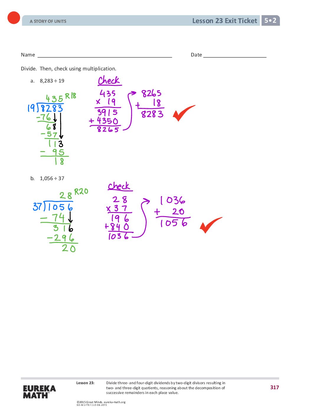 Gr5 M2 Exitticket Lesson 23