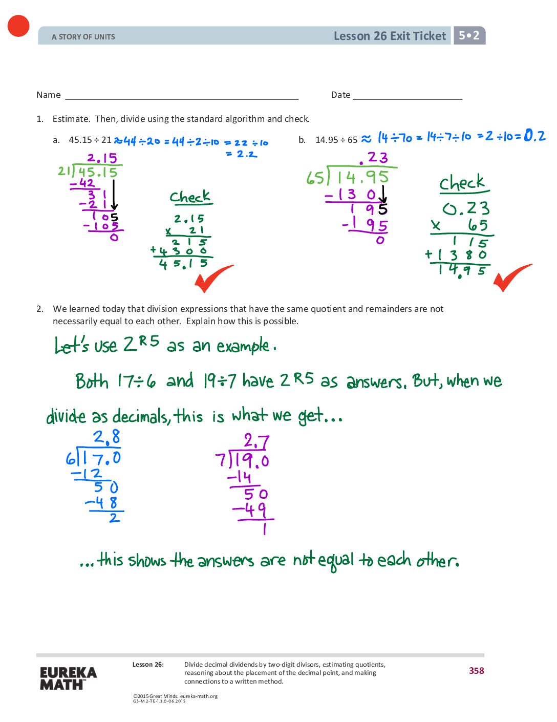 Gr5 M2 Exitticket Lesson 26