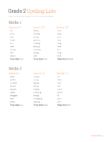 Grade 2 Spelling List (By Lesson) Grade 2 Spelling List (By Lesson)