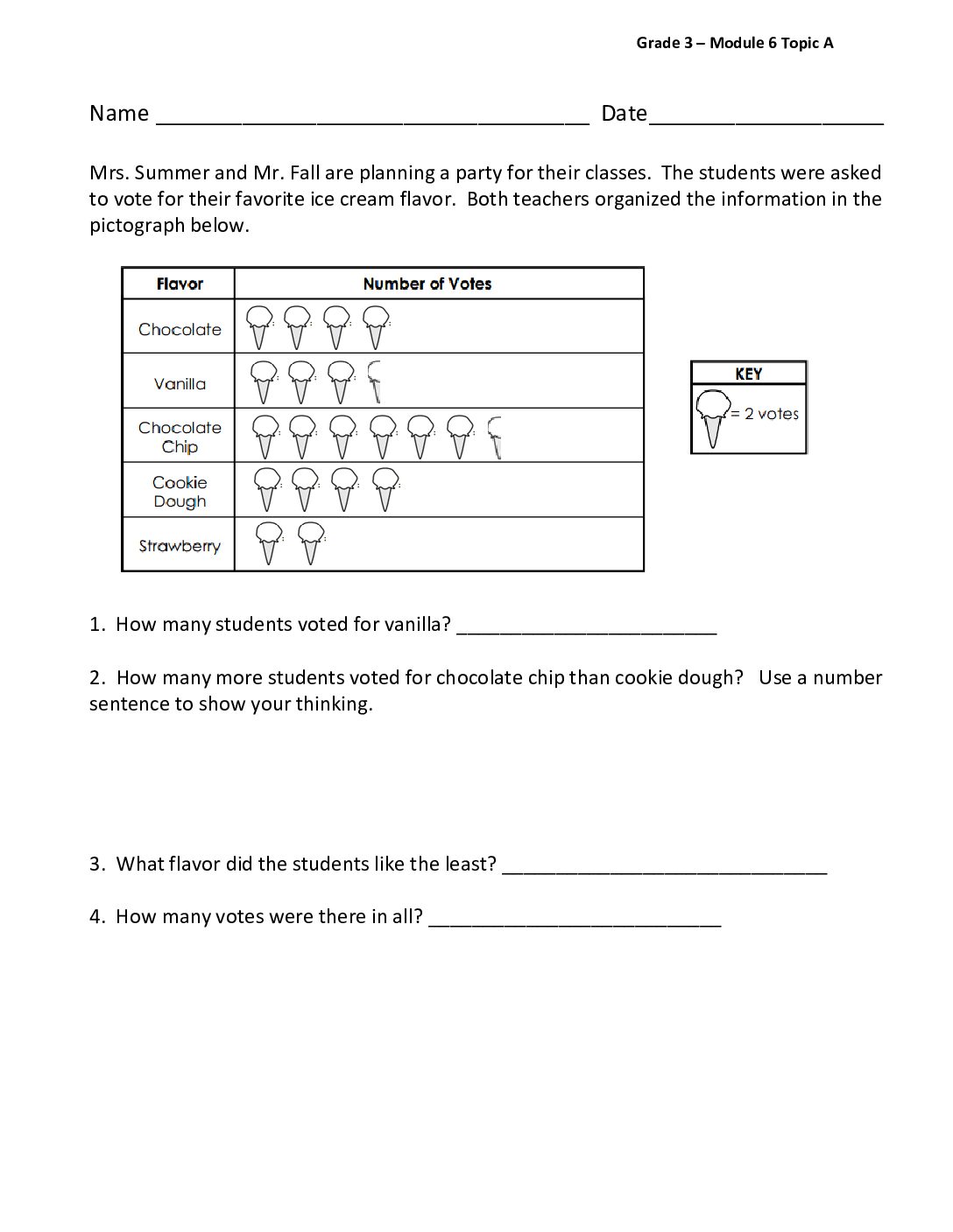 Grade 3 Module 6 Topic A Assessment