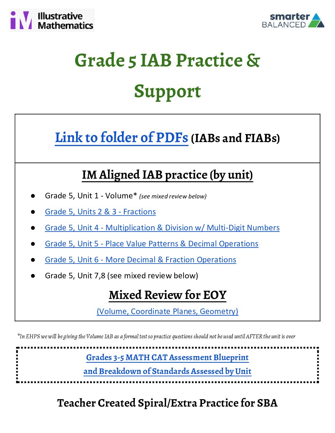 Grade 5 Iab Practice & Support