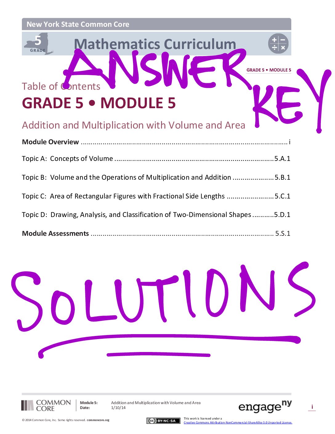 Grade 5 Module 5 Solutions Updated 9 25 17