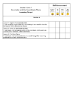 Grade 5 Unit 7 Geometry And Coordinate Plane I Can Self Assessment