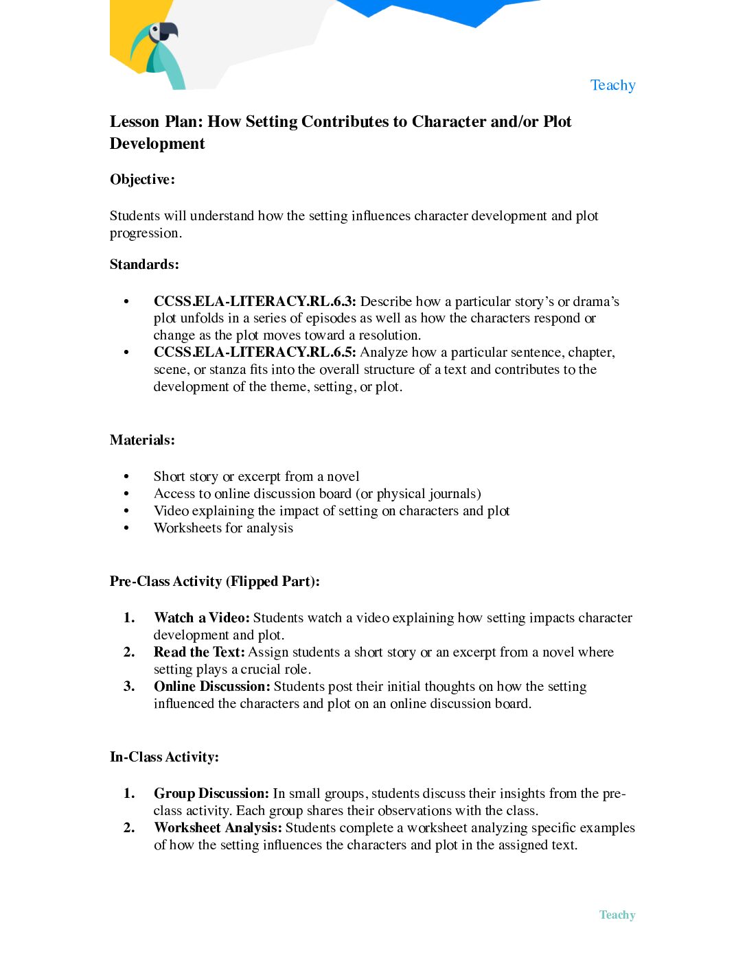 How Setting Contributes To Character And Or Plot Development