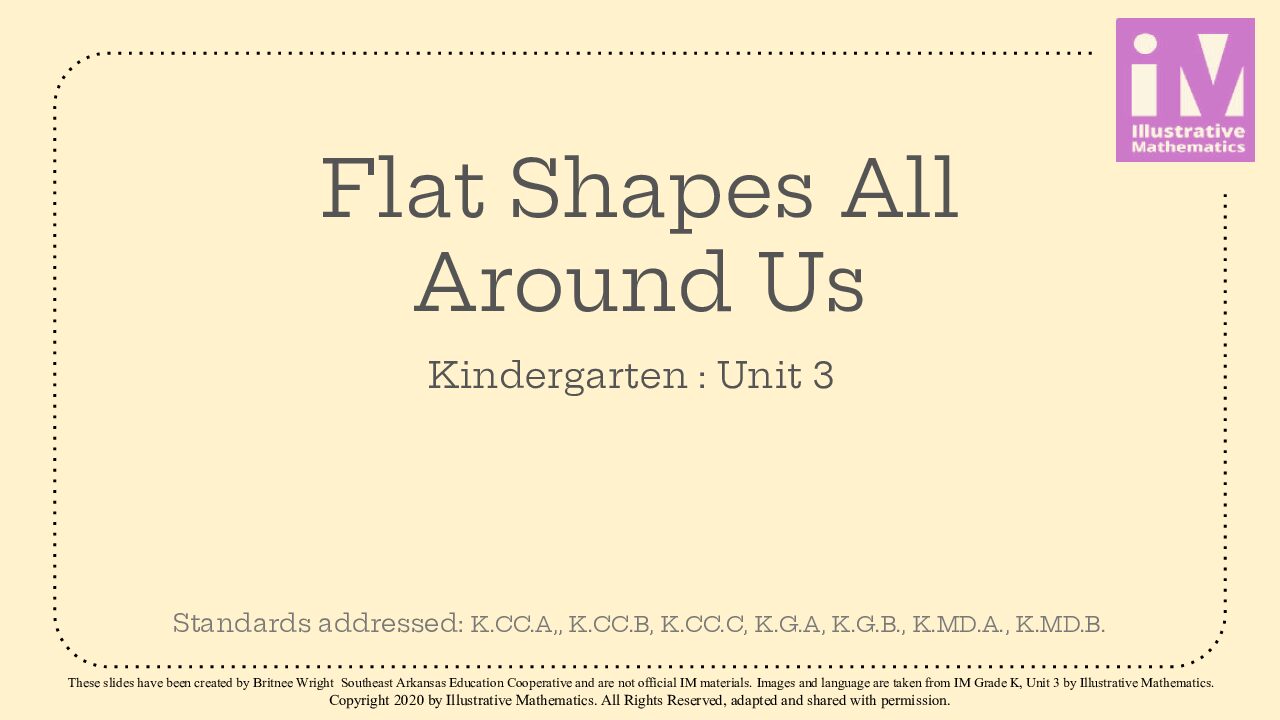 Im Gr. K Unit 3 Flat Shapes All Around Us