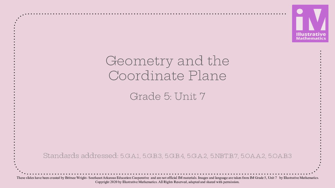 Im Gr.5 Unit 7 Geometry And The Coordinate Plane
