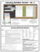 January Number Corner Cheat Sheet- 3Rd Grade