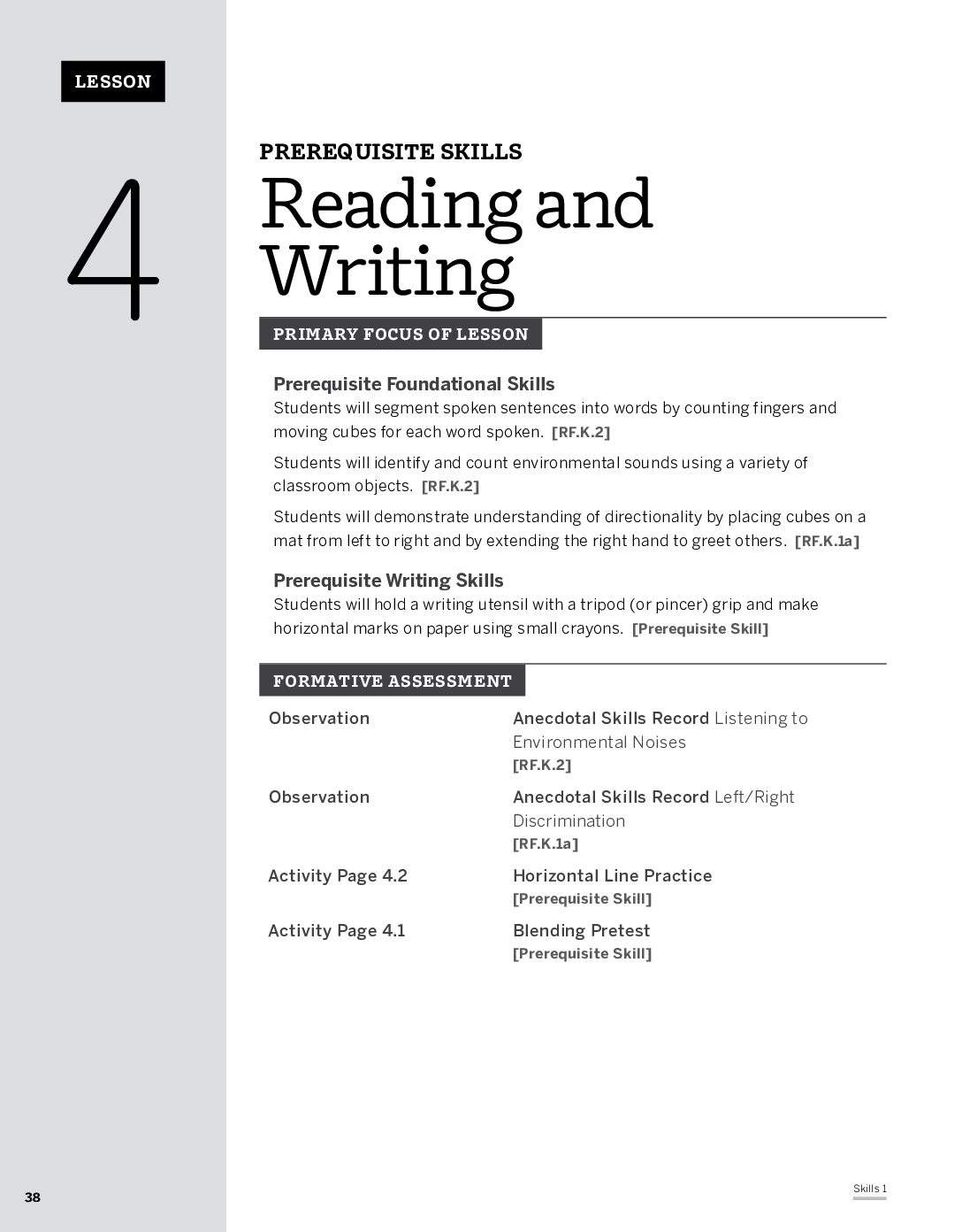K U1 Assessment Directions & Student Pages