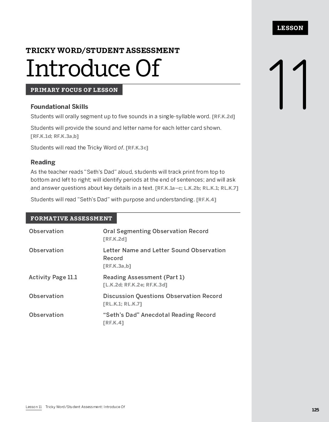 K U7 Assessment Directions & Student Pages