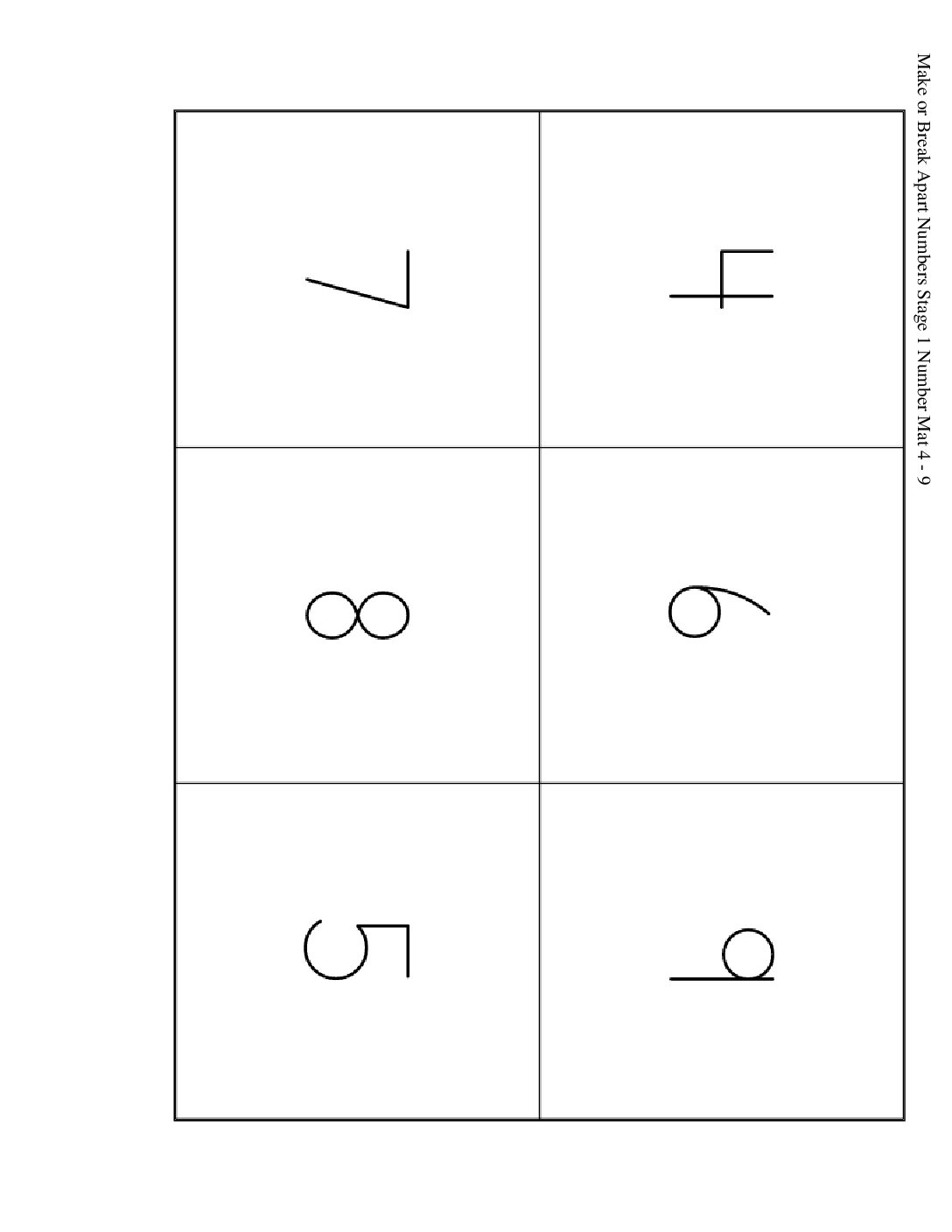 Kindergarten.5.B5.3 İntroduce Make Or Break Apart Numbers Numbers To 9 Make Or Break Apart Numbers Stage 1 Number Mat 4 9