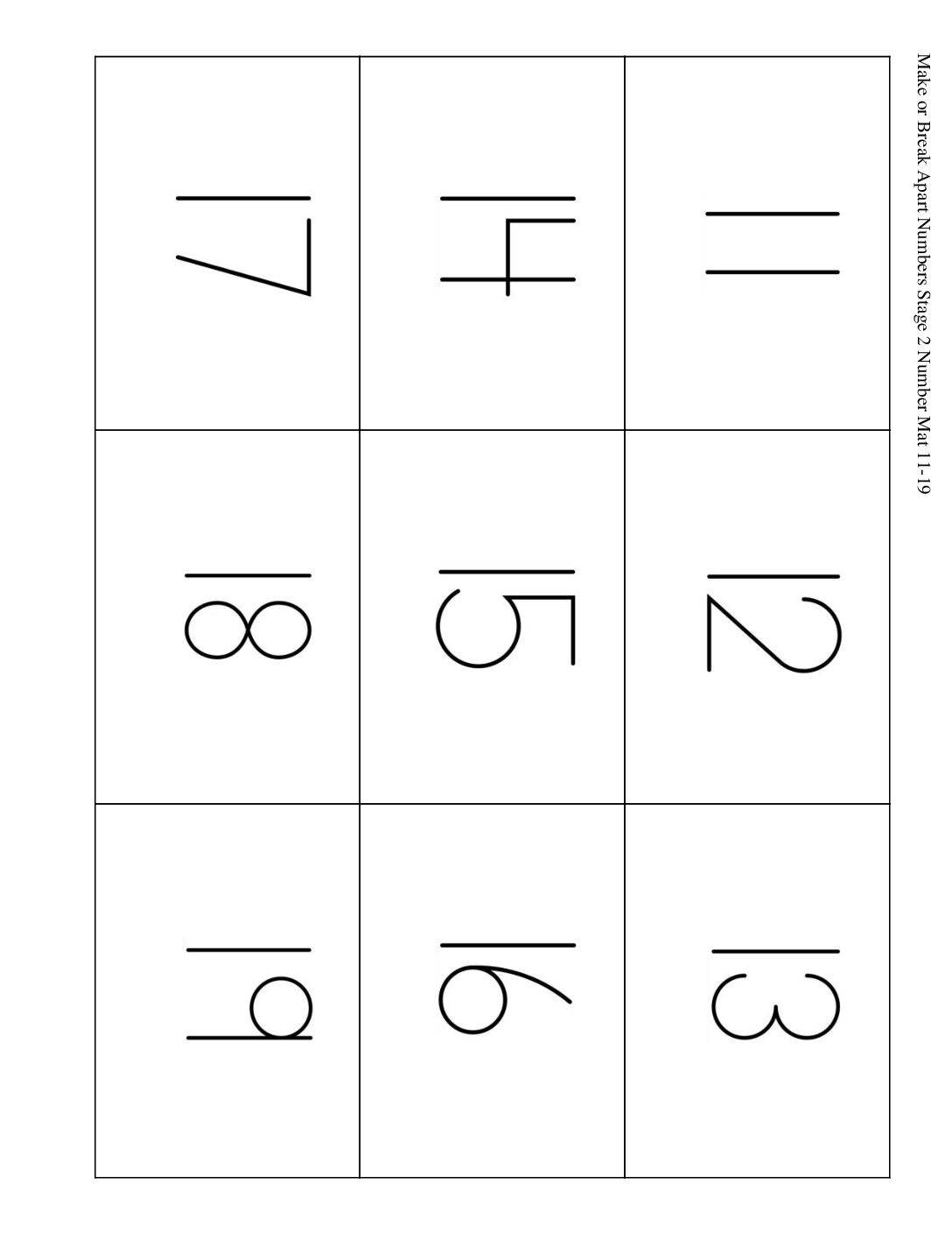 Kindergarten.6.B9.3 İntroduce Make Or Break Apart Numbers Numbers 11 19 Make Or Break Apart Numbers Stage 2 Number Mat 11 19