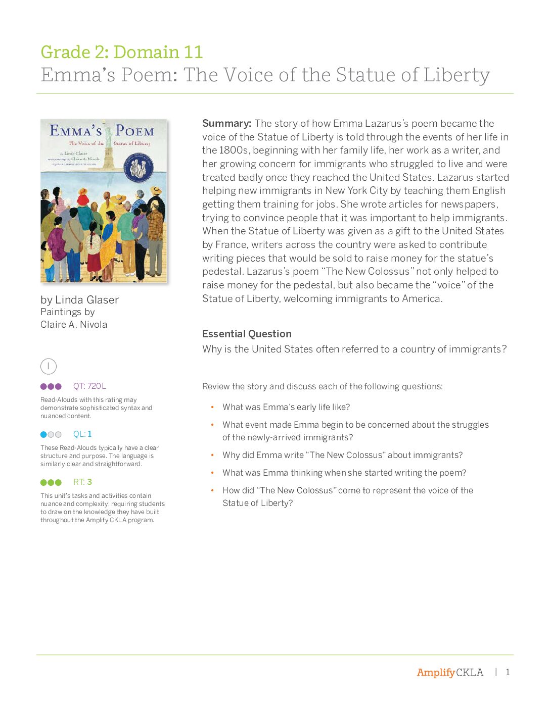 Knowledge G2D11 Trade Book Guide Emma’S Poem