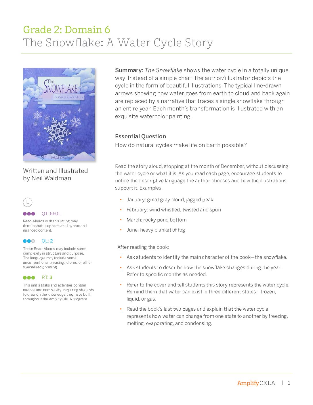 Knowledge G2D6 Trade Book Guide The Snowflake