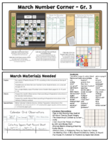 March Number Corner Cheat Sheet- 3Rd Grade