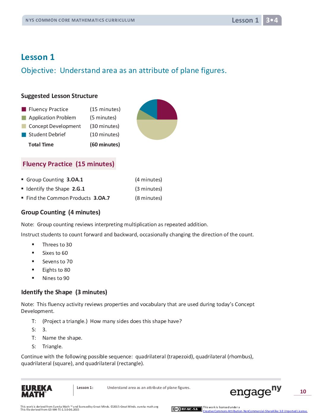 Math G3 M4 Topic A Lesson 1