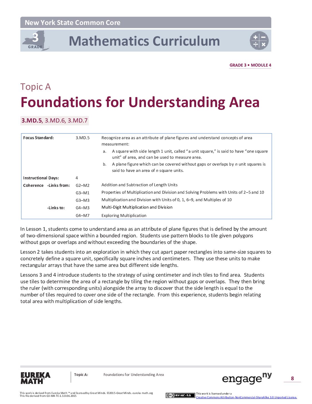 Math G3 M4 Topic A Overview
