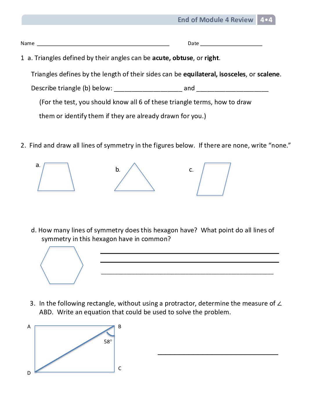Math G4 M4 End Of Module Practice